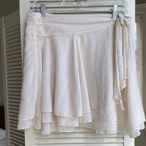 Aerie Cream wrap Mini Skirt